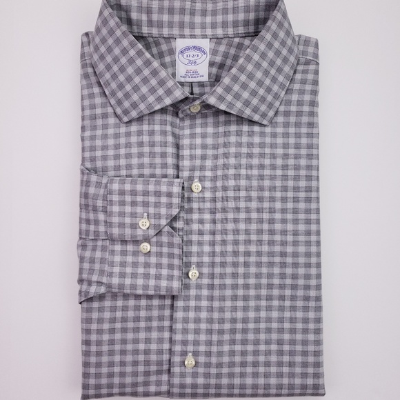 Brooks Brothers Other - Brooks Brothers Slim Fit Shirt 17 32/33 Gray Check
